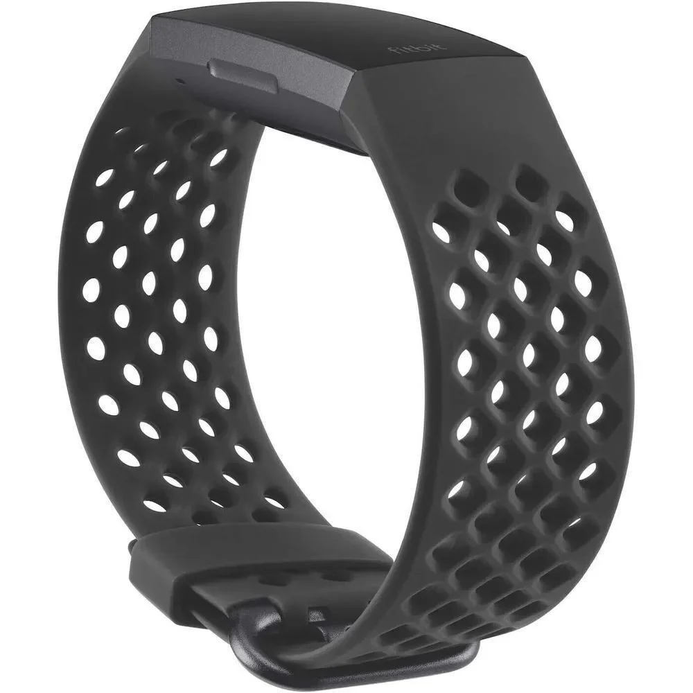 Fitbit Charge 3 Accessory‎ Band, Official Fitbit Product, Sport, Black, Small